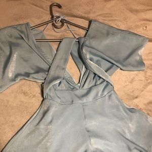 satin light blue romper from lucyinthesky!